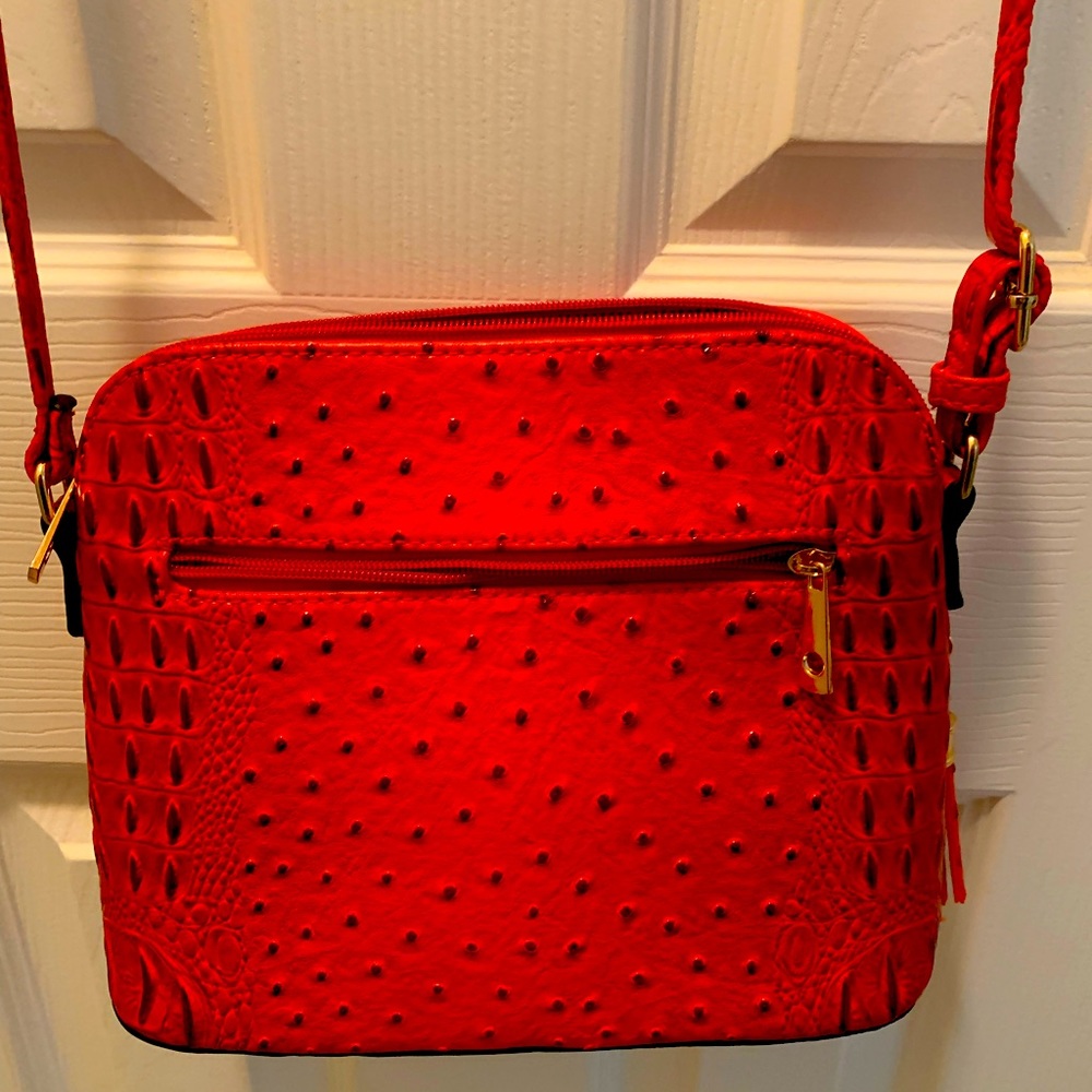 Red croc look crossbody